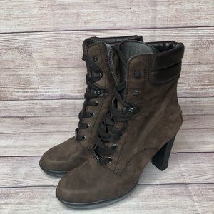 Tod’s Suede Leather Designer Boots Heels Women’s Size 37.5 (US 7.5)